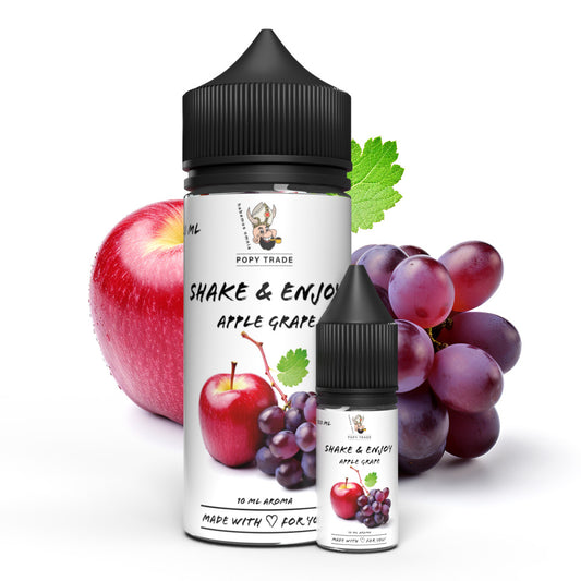 POPY TRADE Shake & Enjoy Apple & Grape hochdosiertes Aroma vielseitig anwendbar