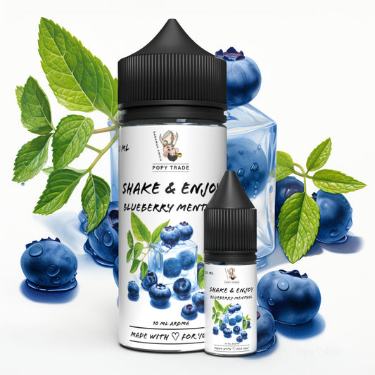 POPY TRADE Shake & Enjoy Blueberry Menthol hochdosiertes Aroma vielseitig anwendbar