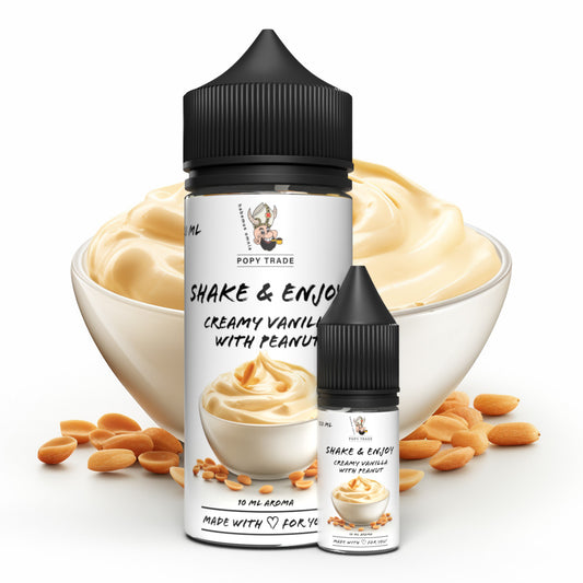 POPY TRADE Shake & Enjoy Creamy Vanilla & Peanut hochdosiertes Aroma vielseitig anwendbar