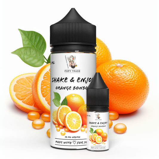 POPY TRADE Shake & Enjoy Orange Bonbon hochdosiertes Aroma vielseitig anwendbar