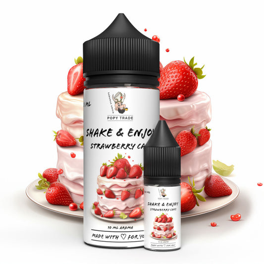 POPY TRADE Shake & Enjoy Strawberry Cake hochdosiertes Aroma vielseitig anwendbar